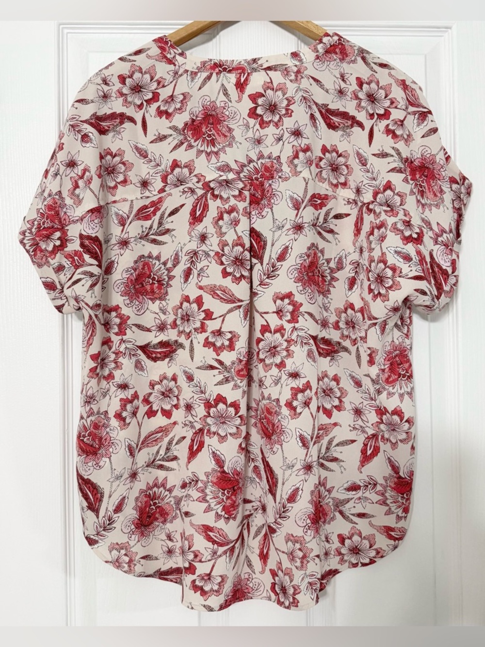 Maurices Geneva Zipper Neck Blouse Floral Pink Size 0X - Picture 6 of 12
